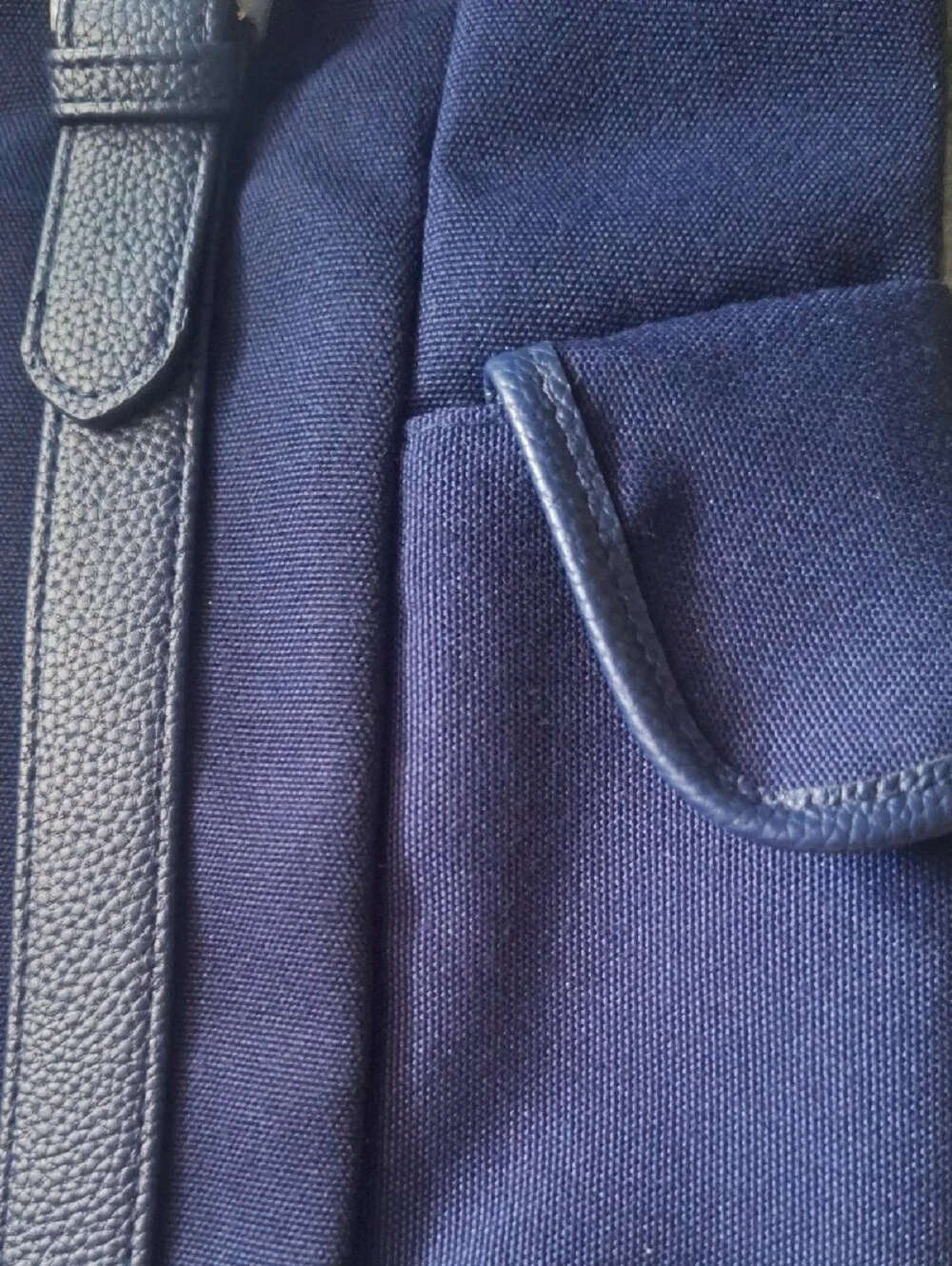 Polo by Ralph Lauren Navy Logo Backpack with Leather-Trim Straps